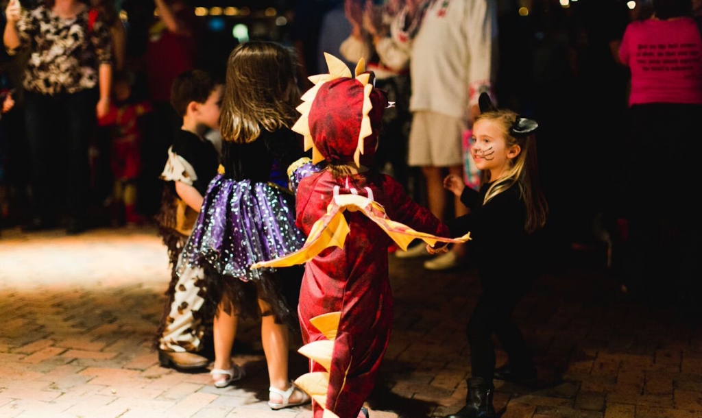 children dressed up for halloween 