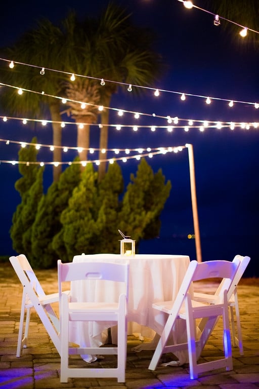 Wedding table set up under the stars