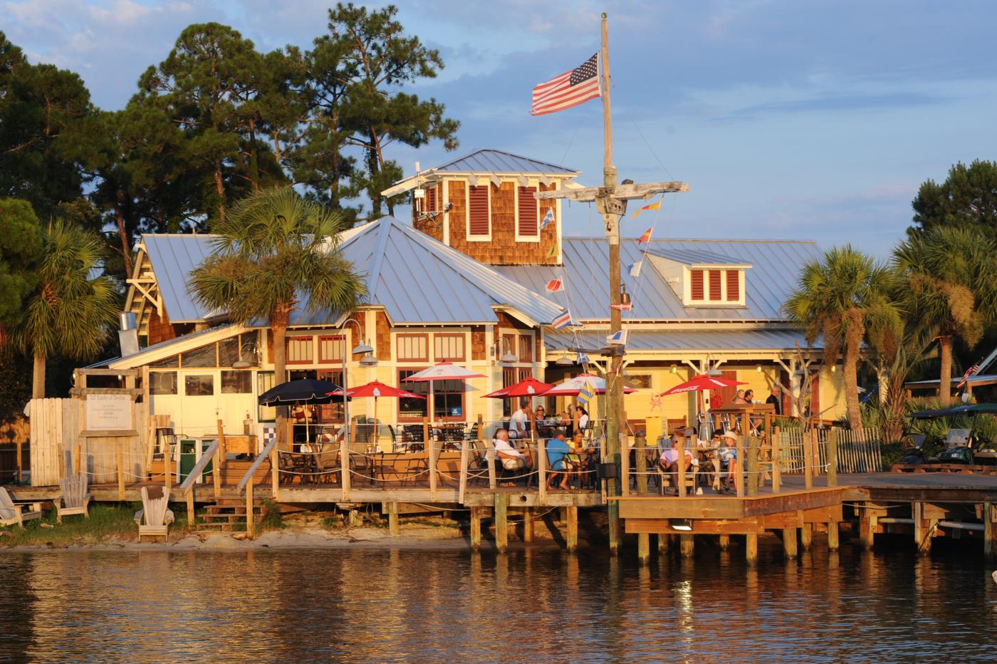 marina bar and grill as seen from the water