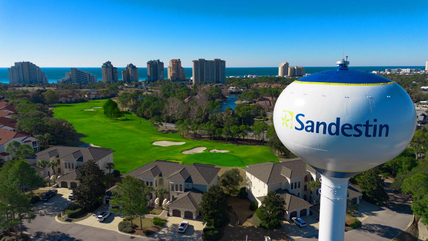 Golf course with Sandestin water tower