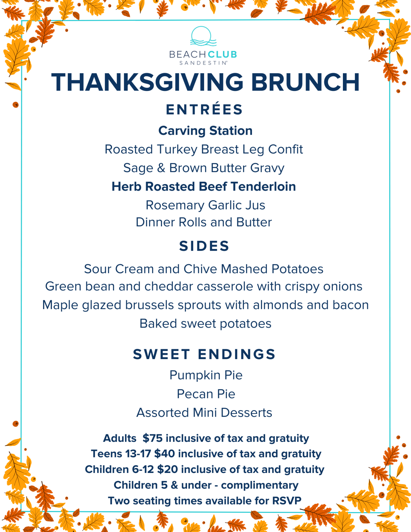 Thanksgiving Brunch at Beach Club