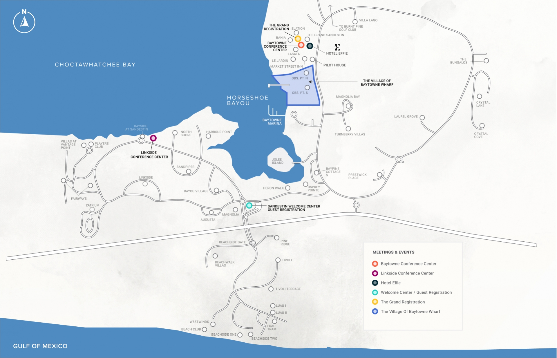 Map Of Baytowne Wharf Sandestin Best Sandestin Golf Courses | Sandestin Golf And Beach Resort